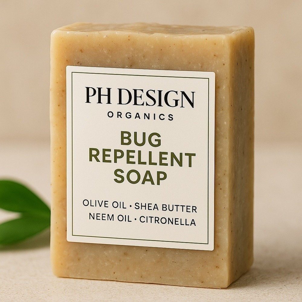 PH Design Bug‎ Repellent Soap Natural Citronella Neem Oil Bar 5oz DEET Free